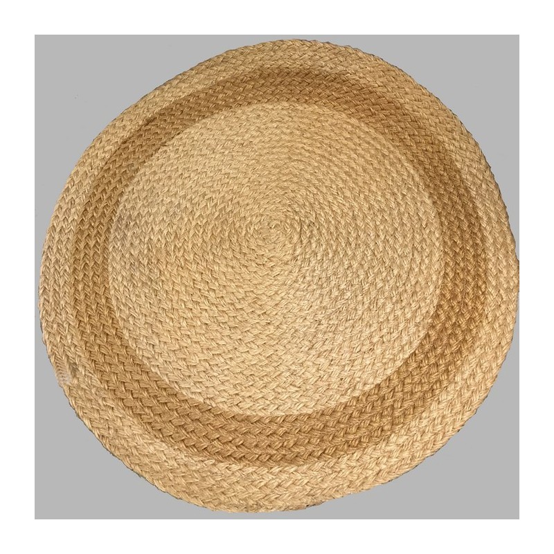 Rond vloerkleed kokos diameter 90 cm kleur naturel