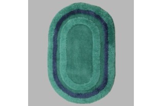 Badmat groen en blauw ovaal 60 x 90 cm