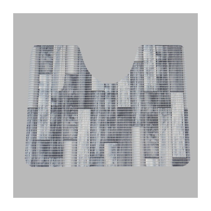 toiletmat  blauw hout 65 x 50 cm