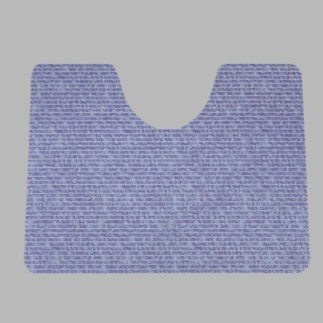 toiletmat  blauw bewerkt 65 x 50 cm