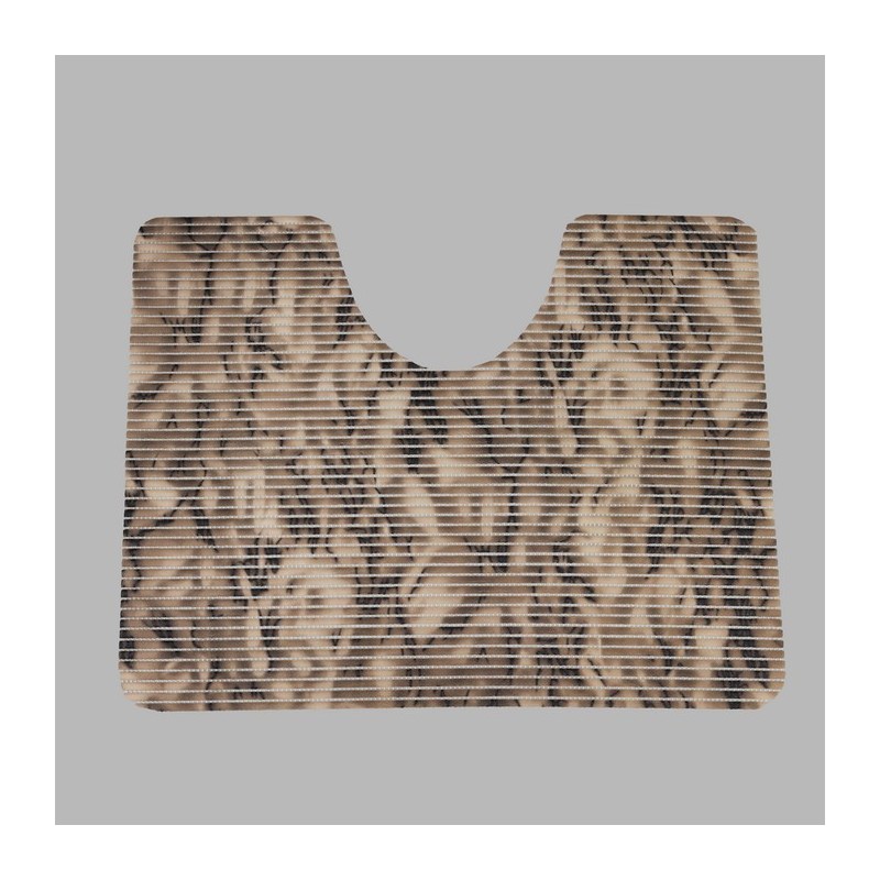 toiletmat  bruin gemarmerd 65 x 50 cm