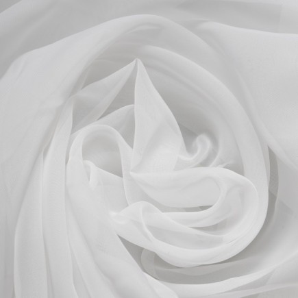 sheer fabric white different heights