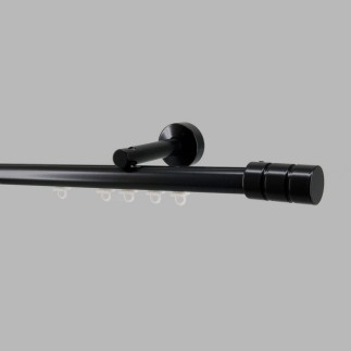 Tringle à rideaux pour rail complet 20 mm noir en différentes longueurs