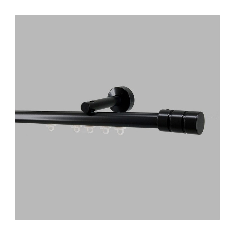 Tringle à rideaux pour rail complet 20 mm noir en différentes longueurs