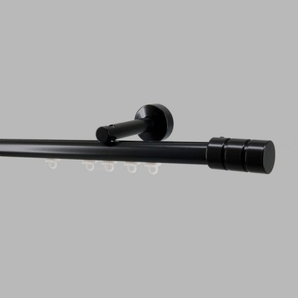 Tringle à rideaux pour rail complet 20 mm noir en différentes longueurs