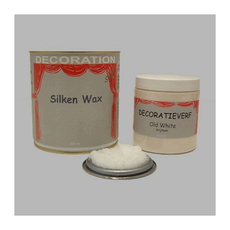Silken wax (400ml) en krijtverf Old White(250ml)