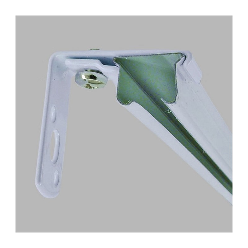 Support mural fonction de serrage pour rail de rideau 3 cm.
