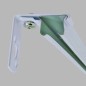 Support mural fonction de serrage pour rail de rideau 3 cm.