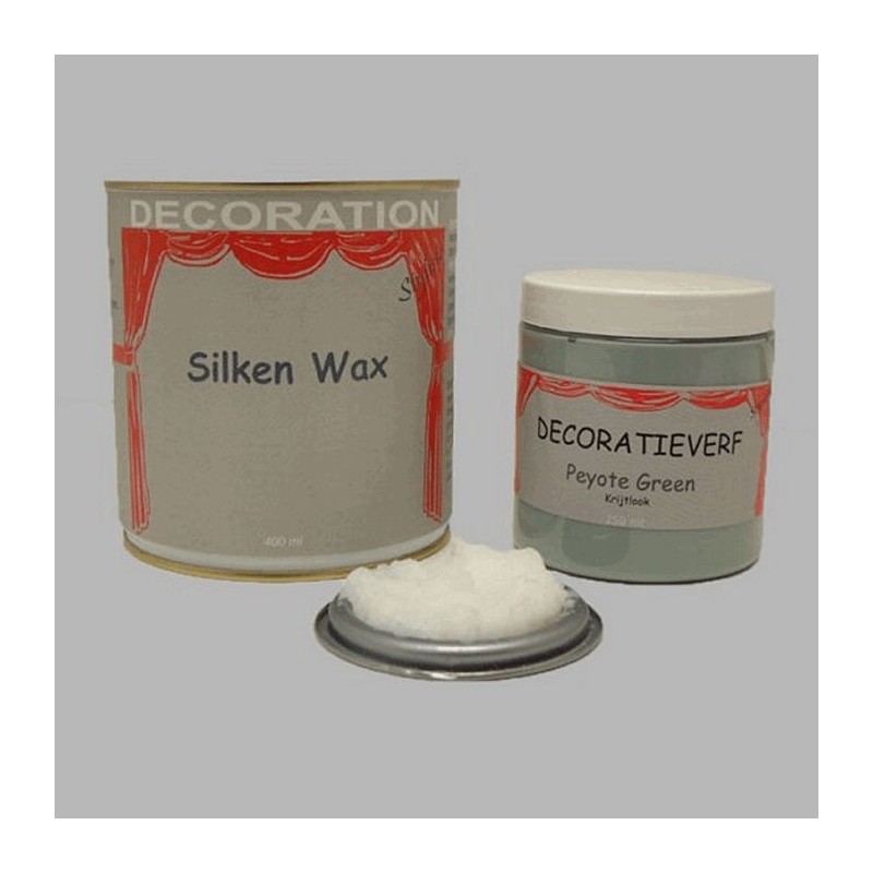 Silken wax (400ml) en krijtverf Peyote Green(250ml)