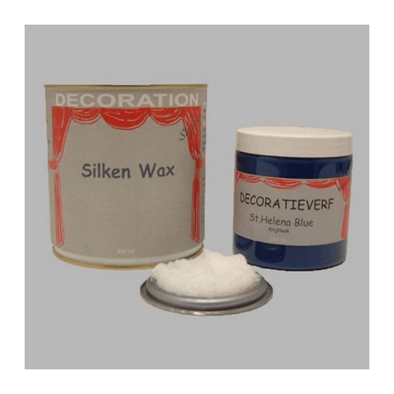Silken wax (400ml) en krijtverf St Helena Blue(250ml)