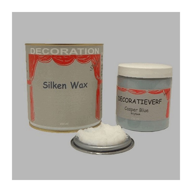 Silken wax (400ml) en krijtverf Casper Blue(250ml)