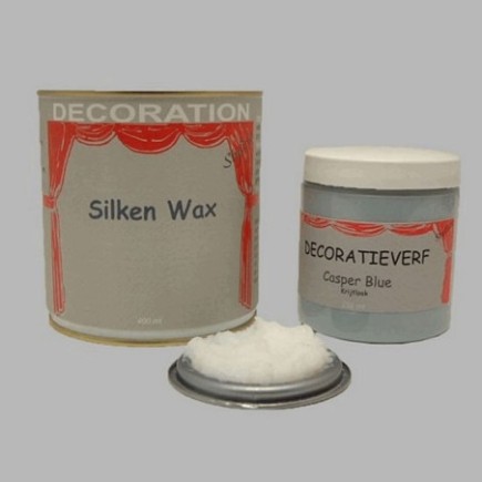 Silken wax (400ml) en krijtverf Casper Blue(250ml)