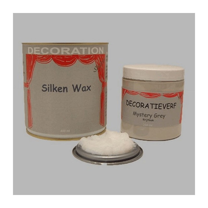 Silken wax (400ml) en krijtverf Mystery Grey(250ml)
