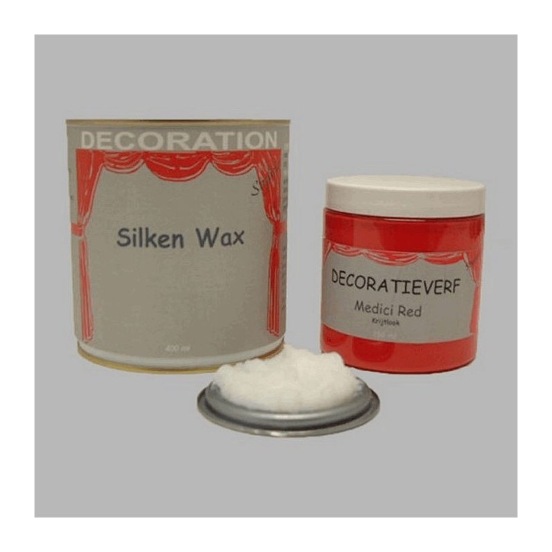 Silken wax (400ml) en krijtverf Medici Red(250ml)