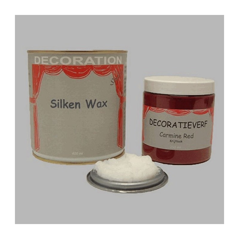 Silken wax (400ml) en krijtverf Carmine Red(250ml)
