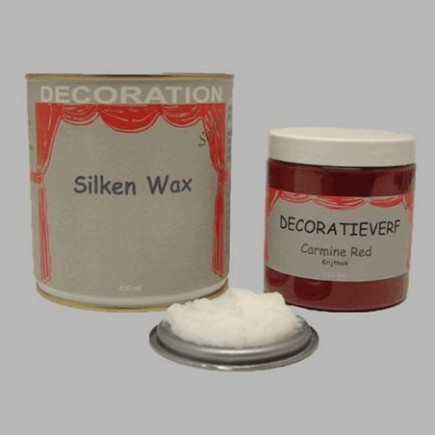 Silken wax (400ml) en krijtverf Carmine Red(250ml)
