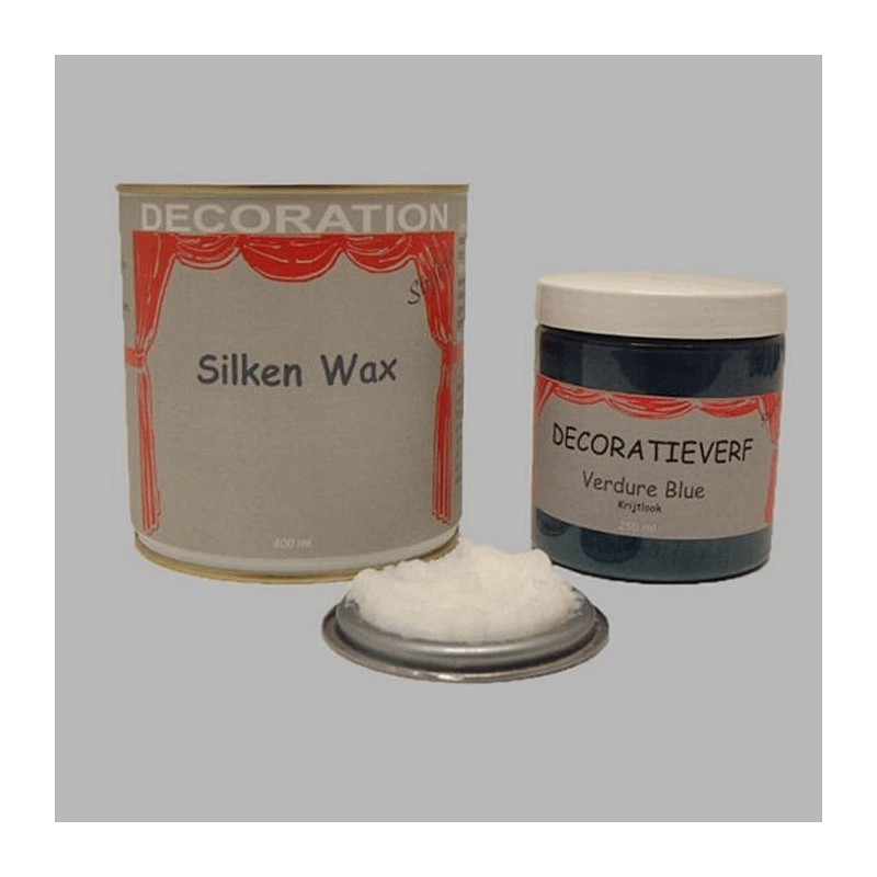 Silken wax (400ml) en krijtverf Verdure Blue(250ml)
