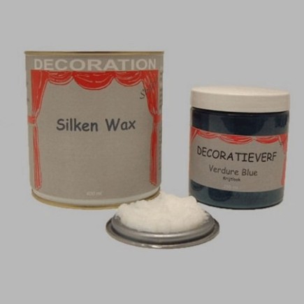 Silken wax (400ml) en krijtverf Verdure Blue(250ml)