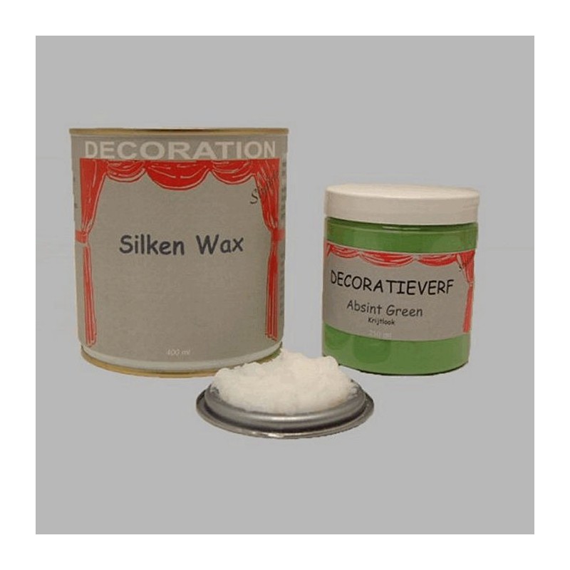 Silken wax (400ml) en krijtverf Absint Green(250ml)