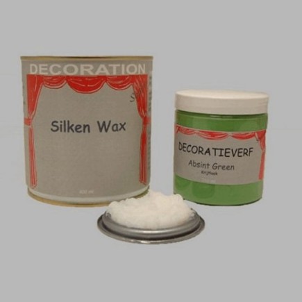 Silken wax (400ml) en krijtverf Absint Green(250ml)