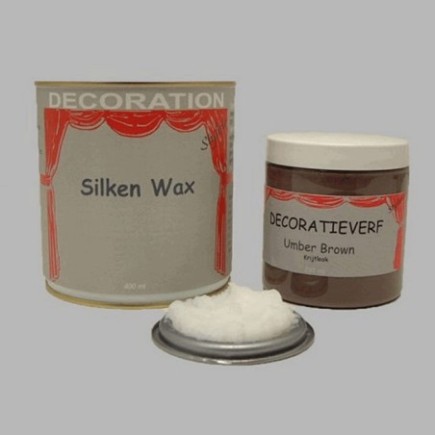 Silken wax (400ml) en krijtverf Umber Brown(250ml)