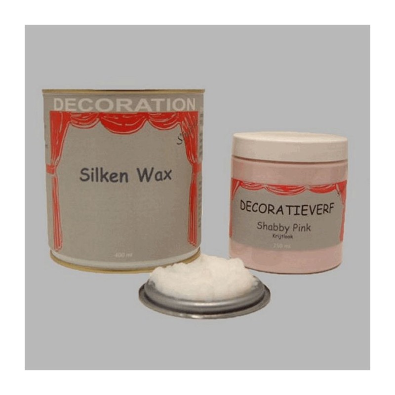 Silken wax (400ml) en krijtverf Shabby Pink(250ml)
