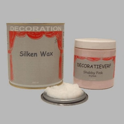 Silken wax (400ml) en krijtverf Shabby Pink(250ml)