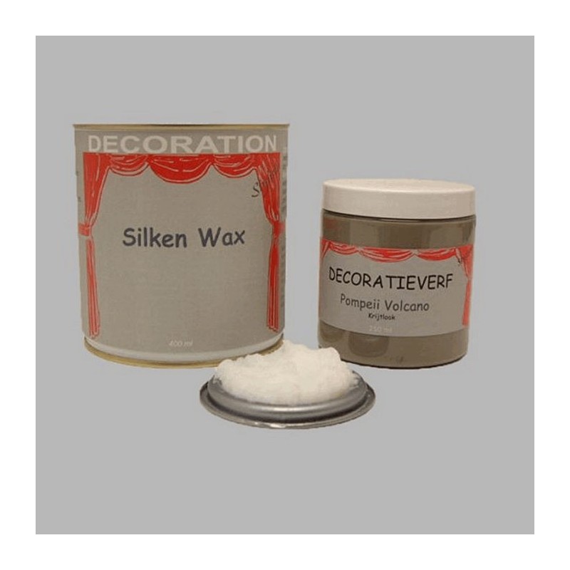 Silken wax (400ml) en krijtverf Pompeii Volcano(250ml)