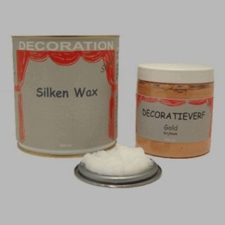 Silken wax (400ml) en krijtverf Goud(250ml)