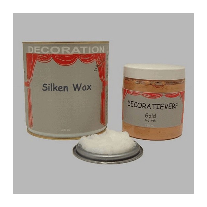 Silken wax (400ml) en krijtverf Goud(250ml)