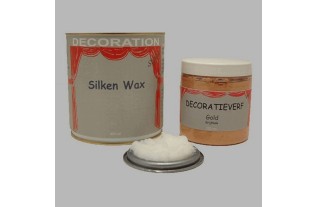 Silken wax (400ml) en krijtverf Goud(250ml)