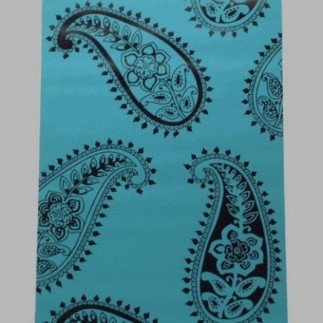 vliesbehang retro petrol paisley blauw en zwart