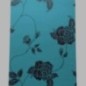 vliesbehang retro petrol roos blauw en zwart