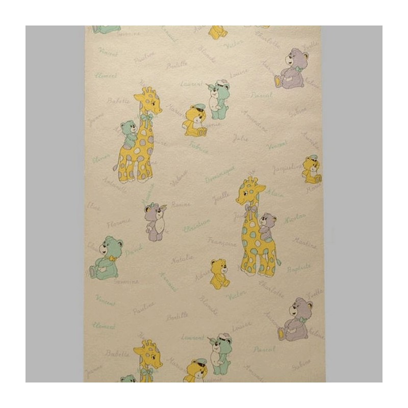 Kinderkamer behang design giraffe en beren
