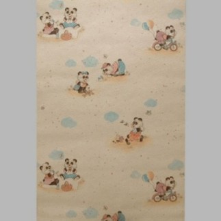 Kinderkamer behang design pandabeertjes
