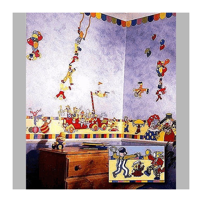 Kinderkamer decoraties van frieze frame design dansende Clowns