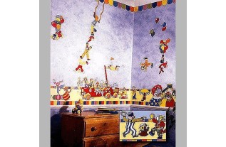 Kinderkamer decoraties van frieze frame design dansende Clowns