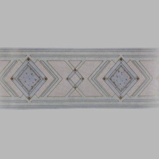 behangrand ruit chique blauw/goud 17 cm x 5 meter