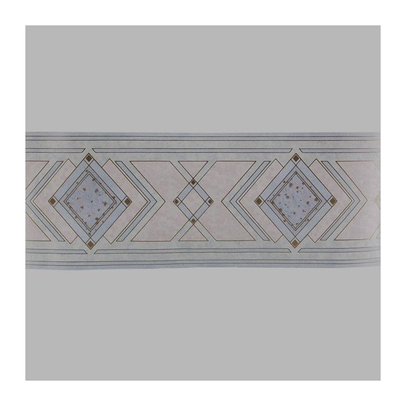 behangrand ruit chique blauw/goud 17 cm x 5 meter