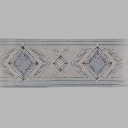 behangrand ruit chique blauw/goud 17 cm x 5 meter