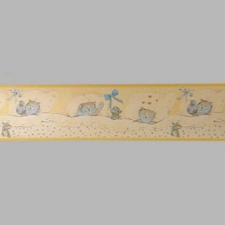 behangrand kat en muis geel 18 cm x 5 meter