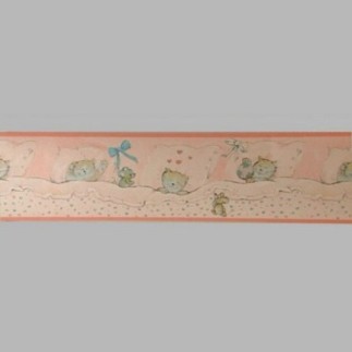 behangrand kat en muis rose 18 cm x 5 meter
