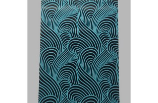 vliesbehang retro petrol waves blauw en zwart