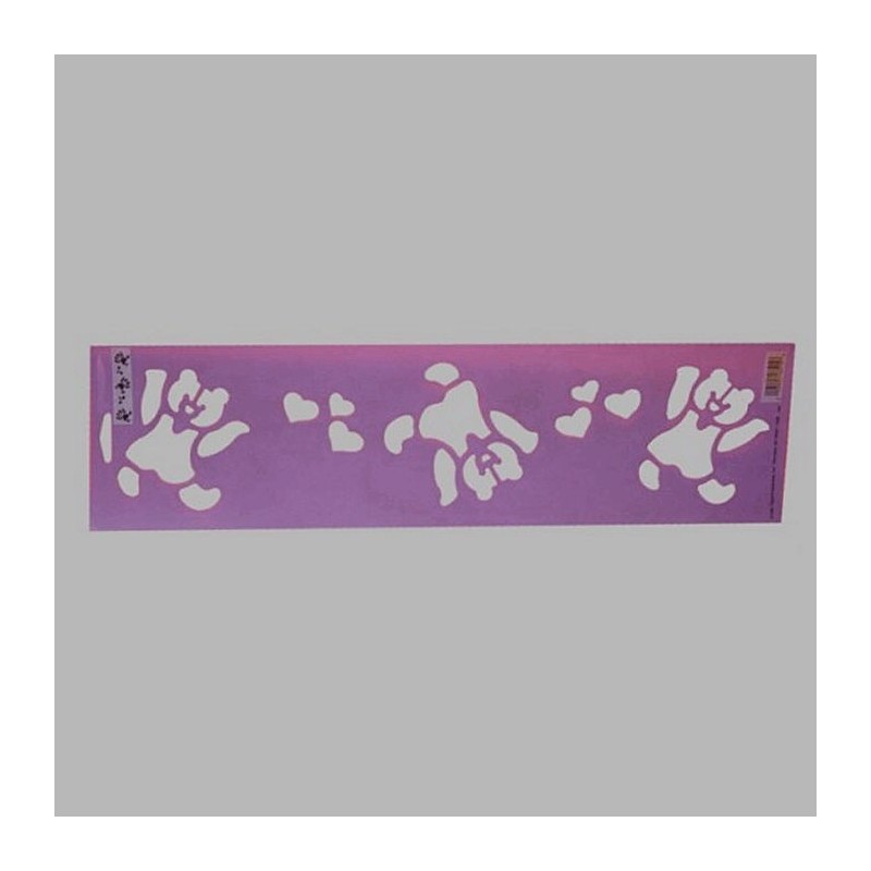 dansende beren sjabloon kleur paars 12.5 x 45 cm