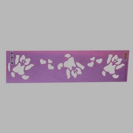 dansende beren sjabloon kleur paars 12.5 x 45 cm