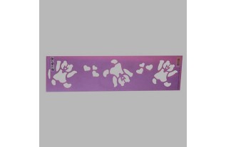dansende beren sjabloon kleur paars 12.5 x 45 cm