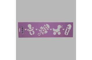 baby spullen sjabloon kleur paars 12.5 x 45 cm