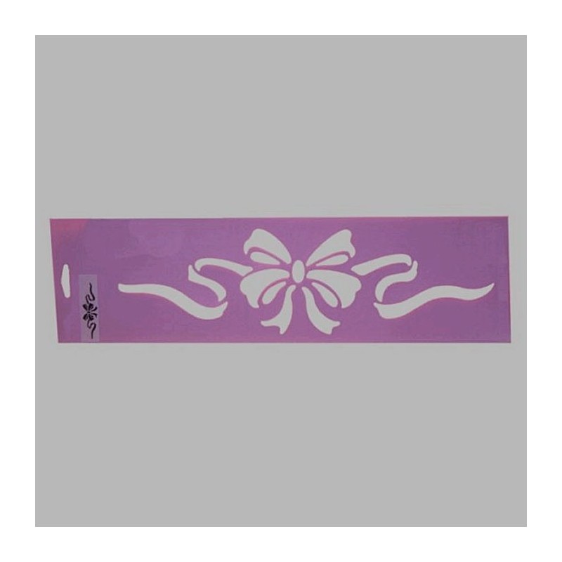 strik met linten sjabloon kleur paars 12.5 x 45 cm