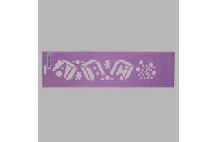 ABC blokken sjabloon kleur paars 12.5 x 45 cm
