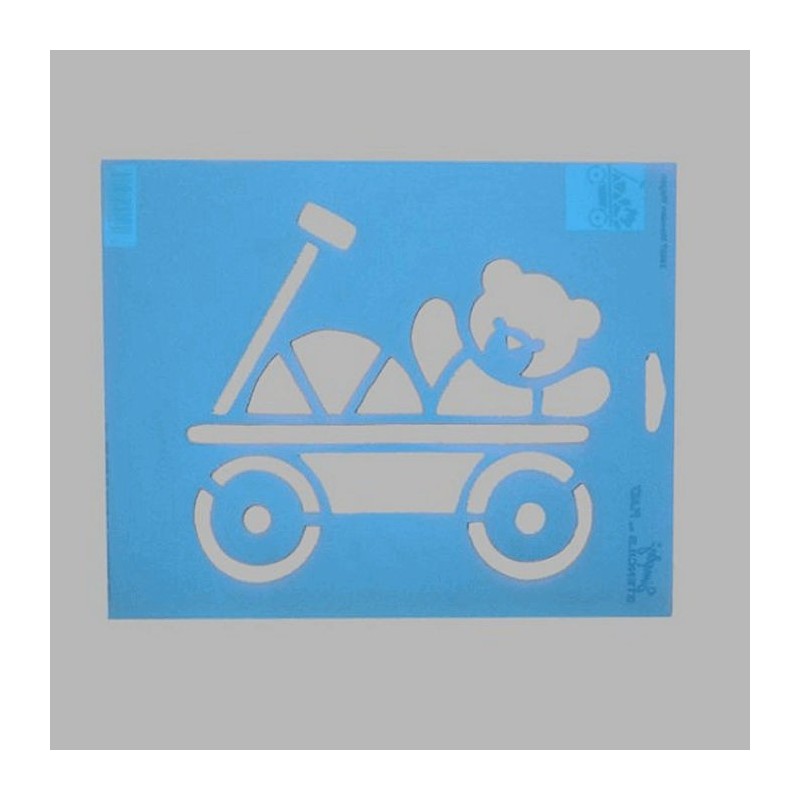 speelwagen sjabloon kleur blauw 20 x 25 cm
